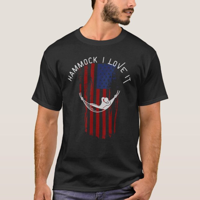 Camiseta Hammock me encanta con bandera estadounidense (Anverso)