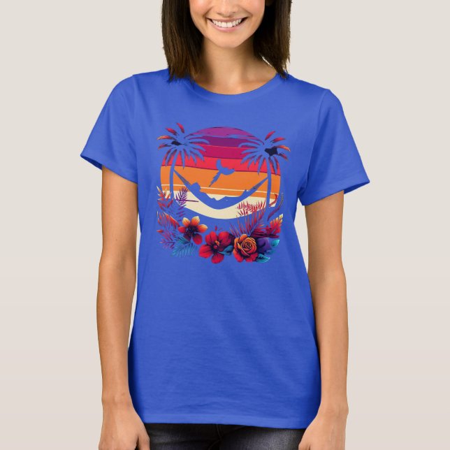 Camiseta Hammock Sunset Retreat Tropical Bliss (Anverso)