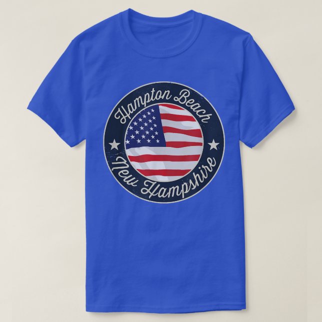 Camiseta Hampton Beach - Patriotic New Hampshire Souvenir T (Diseño del anverso)
