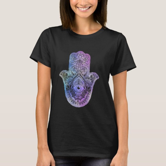 Camiseta Hamsa Espiritual Mano Mandala Para La Felicidad (Anverso)