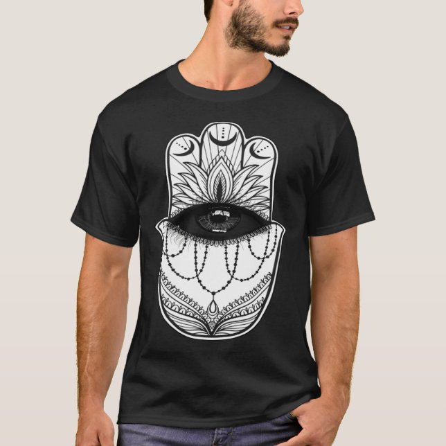 Camiseta Hamsa Hand Yogi Hand Hams Amulet Good Luck Charm B (Anverso)
