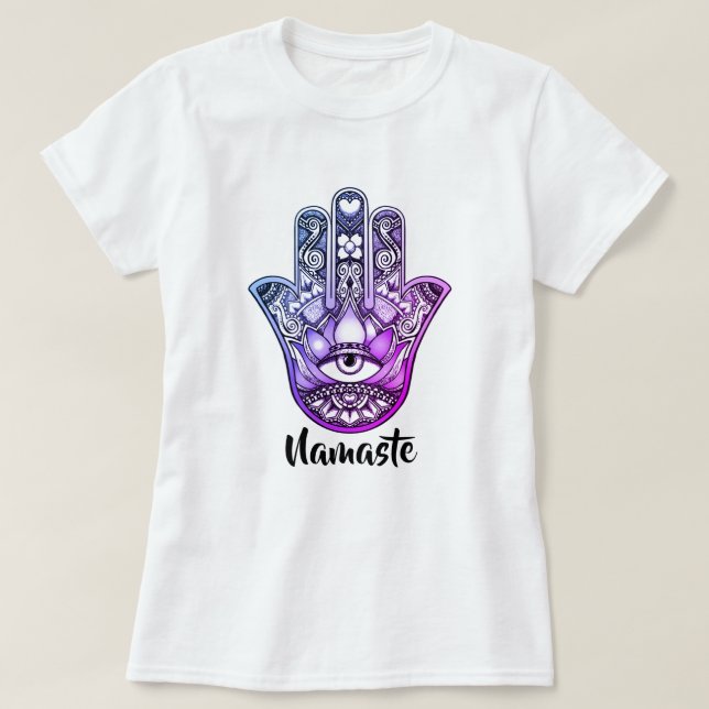 Camiseta Hamsa Namaste (Diseño del anverso)