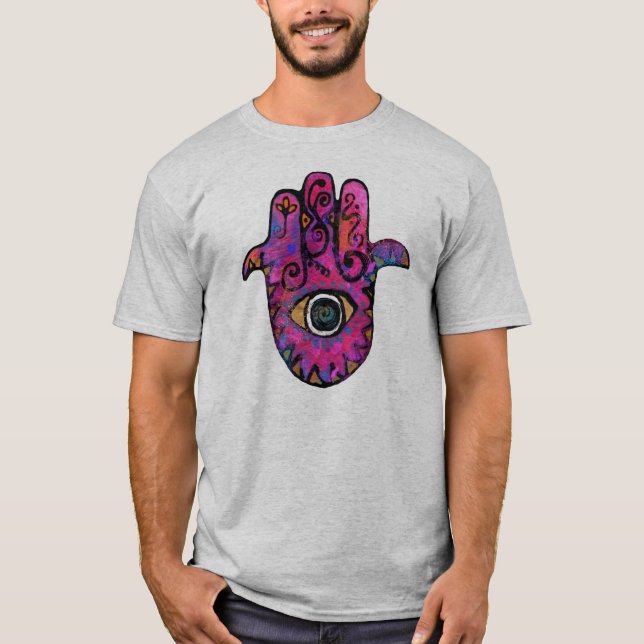 CAMISETA ** HAMSA ROSADOS ** (Anverso)