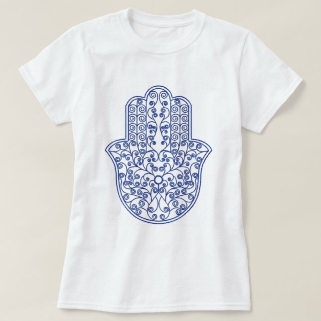 Camiseta hamsa*tunis*morocco*henna*azul (Diseño del anverso)