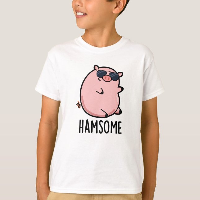 Camiseta Hamsome Funny Pig Pun (Anverso)