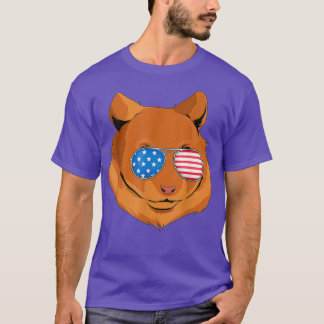 Camiseta Hamster 4 de julio Regalo Patriótico Estadounidens
