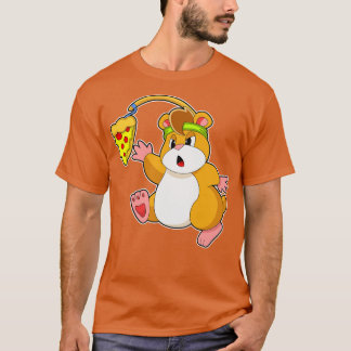 Camiseta Hámster al comer con pizza