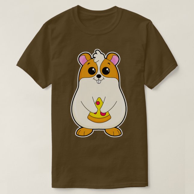 Camiseta Hámster al comer pizza (Diseño del anverso)