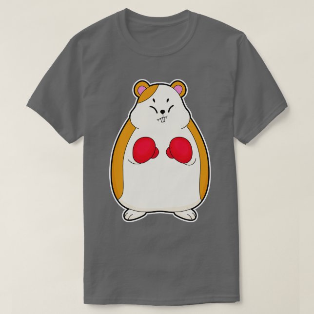 Camiseta Hamster As Boxer With Boxing Gloves  (Diseño del anverso)