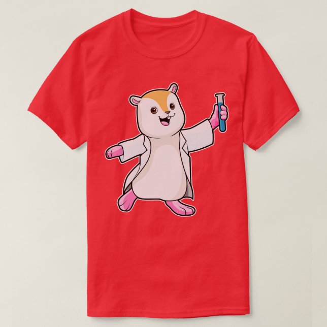 Camiseta Hamster As Scientist With Test Tube  (Diseño del anverso)