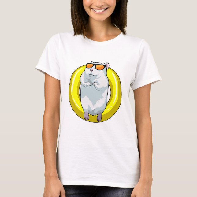 Camiseta Hamster at Swimming with Swim ring (Anverso)