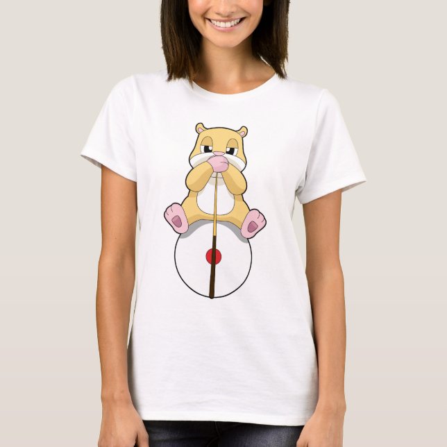 Camiseta Hamster Billar Deportes de taco (Anverso)