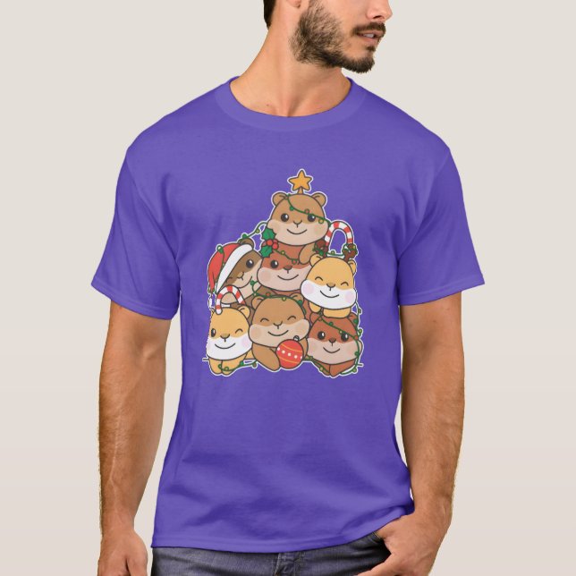 Camiseta Hamster Christmasree Funny Animal Navidad (Anverso)