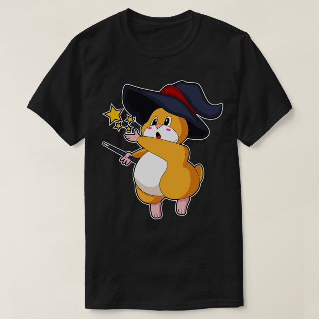 Camiseta Hámster como asistente con varita mágica (Diseño del anverso)