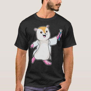 Camiseta Hámster como científico con tubo de prueba