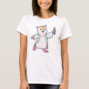 Camiseta Hámster como científico con tubo de prueba