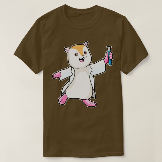 Camiseta Hamster Como Científico Con Tubo De Prueba (Diseño del anverso)