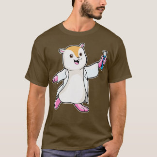 Camiseta Hamster Como Científico Con Tubo De Prueba