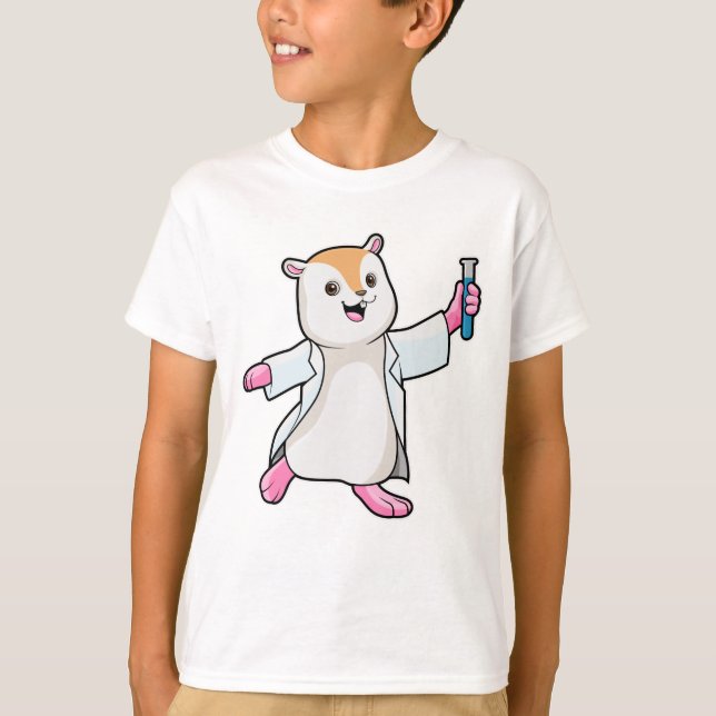 Camiseta Hámster como científico con tubo de prueba (Anverso)