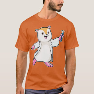 Camiseta Hámster como científico con tubo de prueba