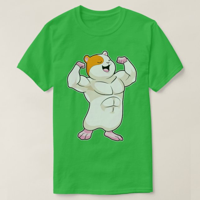 Camiseta Hámster Como Constructor De Cuerpos Con Músculos G (Diseño del anverso)