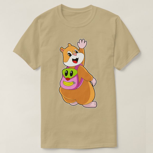 Camiseta Hamster como estudiante con mochila (Diseño del anverso)
