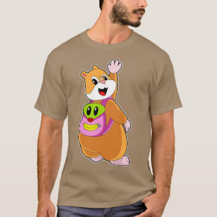 Camiseta Hamster como estudiante con mochila