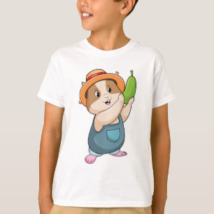Camiseta Hamster como granjero con Zucchini