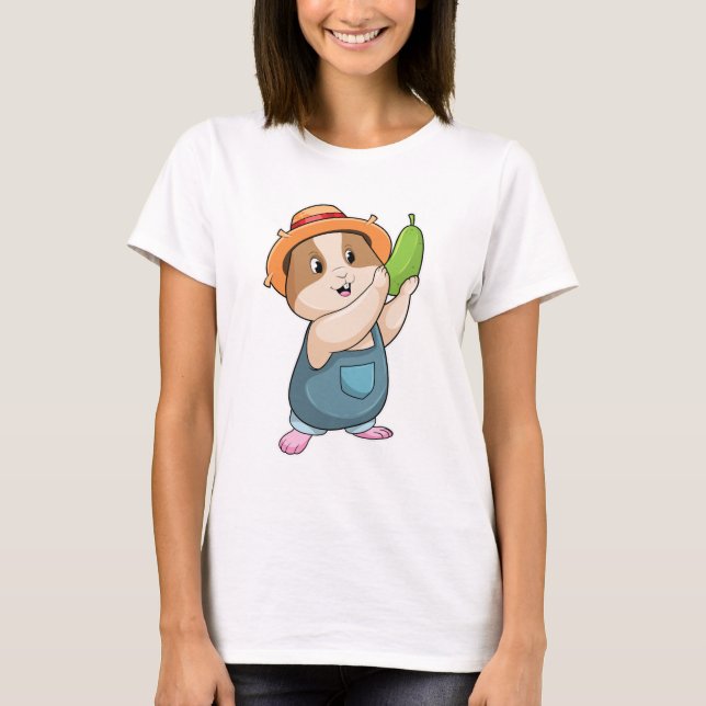 Camiseta Hamster como granjero con Zucchini (Anverso)