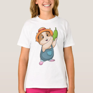 Camiseta Hamster como granjero con Zucchini