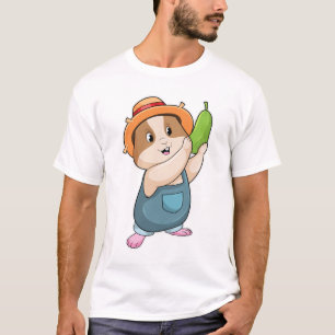 Camiseta Hamster como granjero con Zucchini