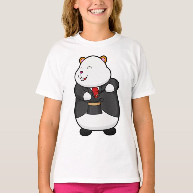 Camiseta Hámster como mago con varita mágica y Gorra (Anverso)
