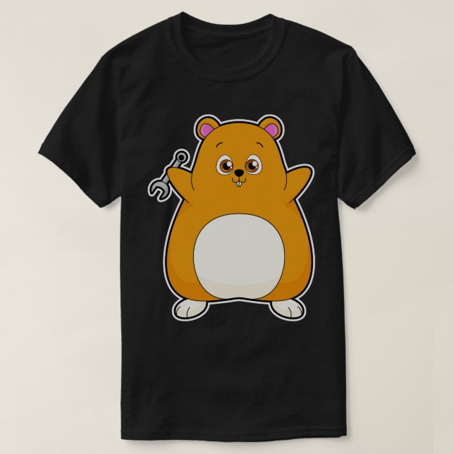 Camiseta Hámster como mecánico con llave (Diseño del anverso)
