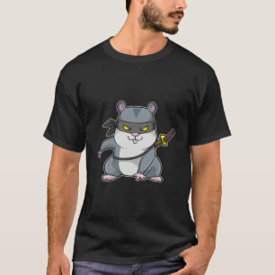 Camiseta Hámster como Ninja en artes marciales con espada