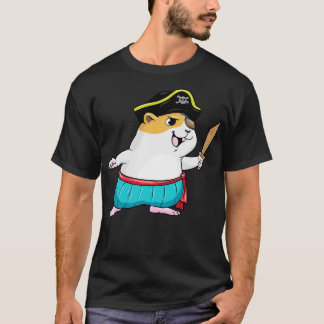 Camiseta Hámster como pirata con espada