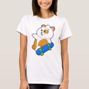 Camiseta Hámster como Skater con Skateboard