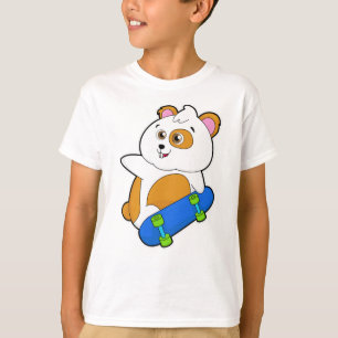 Camiseta Hámster como Skater con Skateboard