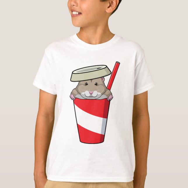 Camiseta Hamster con bebida (Anverso)