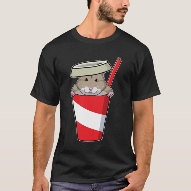 Camiseta Hamster con bebida (Anverso)