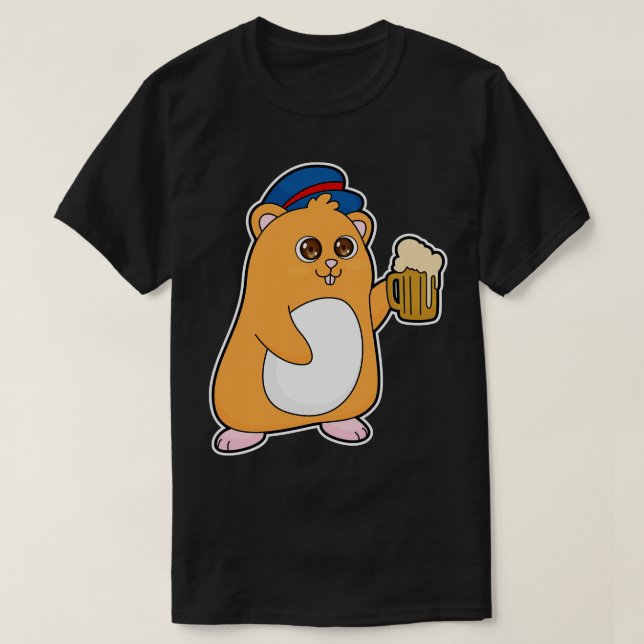 Camiseta Hamster con cerveza (Diseño del anverso)