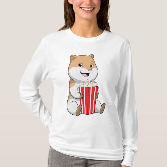 Camiseta Hámster con cono de palomitas de maíz (Anverso)