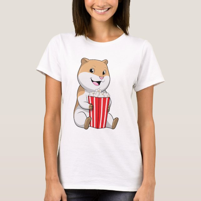 Camiseta Hámster con cono de palomitas de maíz (Anverso)
