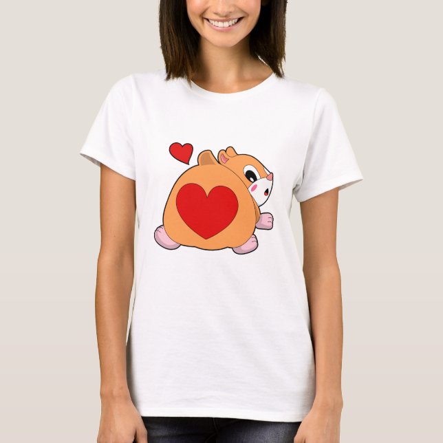 Camiseta Hámster con corazón (Anverso)