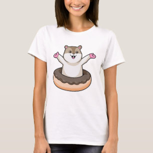 Camiseta Hamster con donut de chocolate