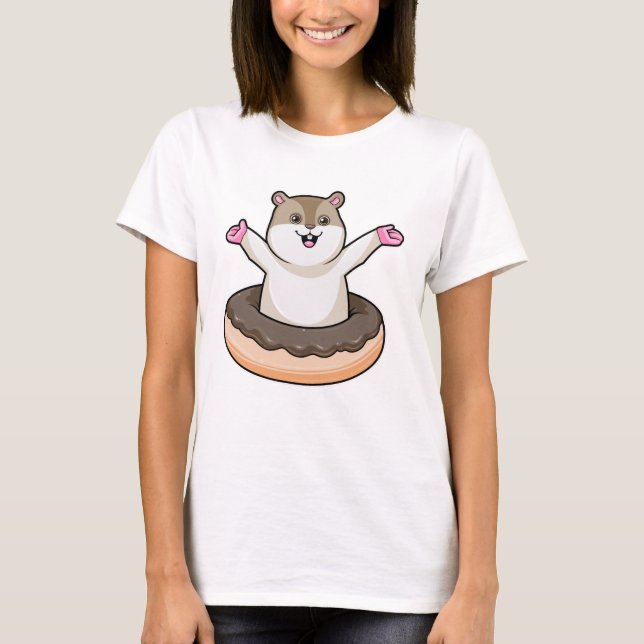 Camiseta Hamster con donut de chocolate (Anverso)