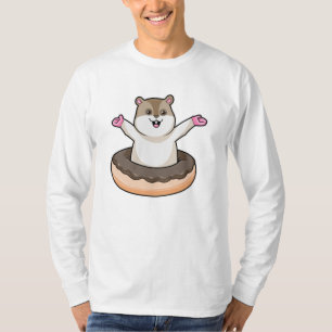 Camiseta Hamster con donut de chocolate