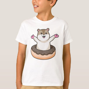 Camiseta Hamster con donut de chocolate