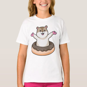 Camiseta Hamster con donut de chocolate