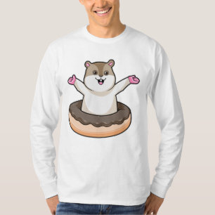 Camiseta Hamster con donut de chocolate