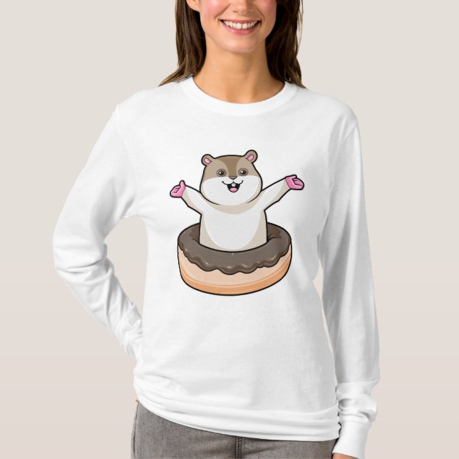 Camiseta Hamster con donut de chocolate (Anverso)